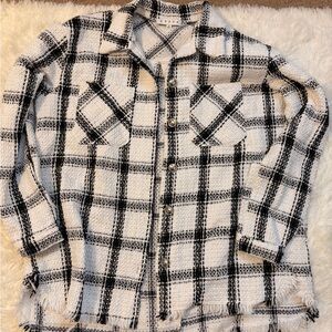 Plaid Button-Up Jacket